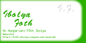 ibolya foth business card